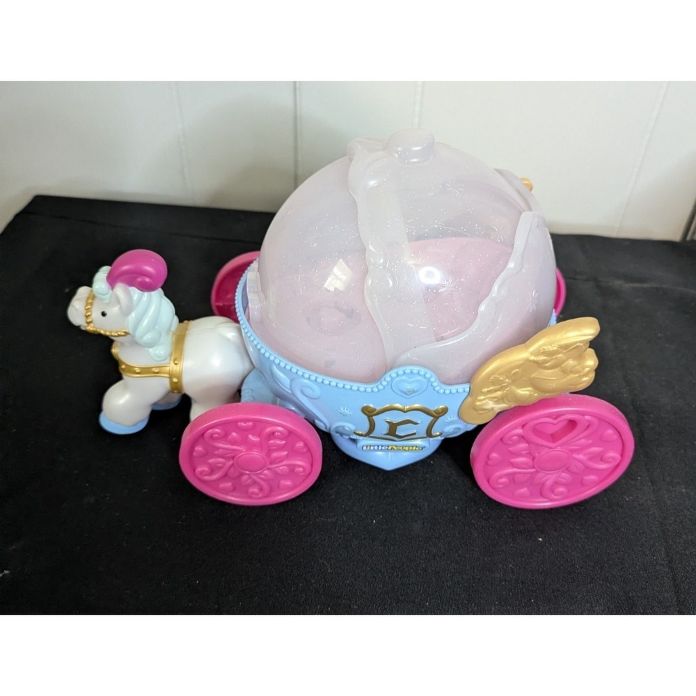Disney Little people Princess horse Cinderella carriage coach Mattel plays music
